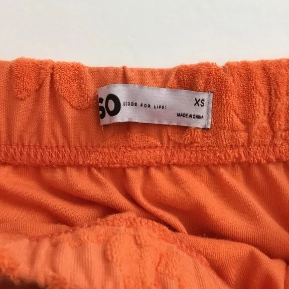 SO Kohl’s Women’s Orange Terry Cloth Skirt Size XS - Picture 3 of 6